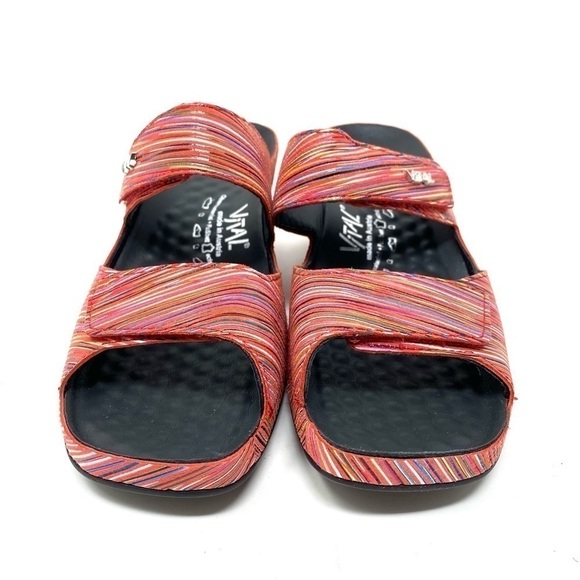 Vital 0520 Joy Just Passion Red Leather Mule Comfort Sandals - Picture 3 of 7